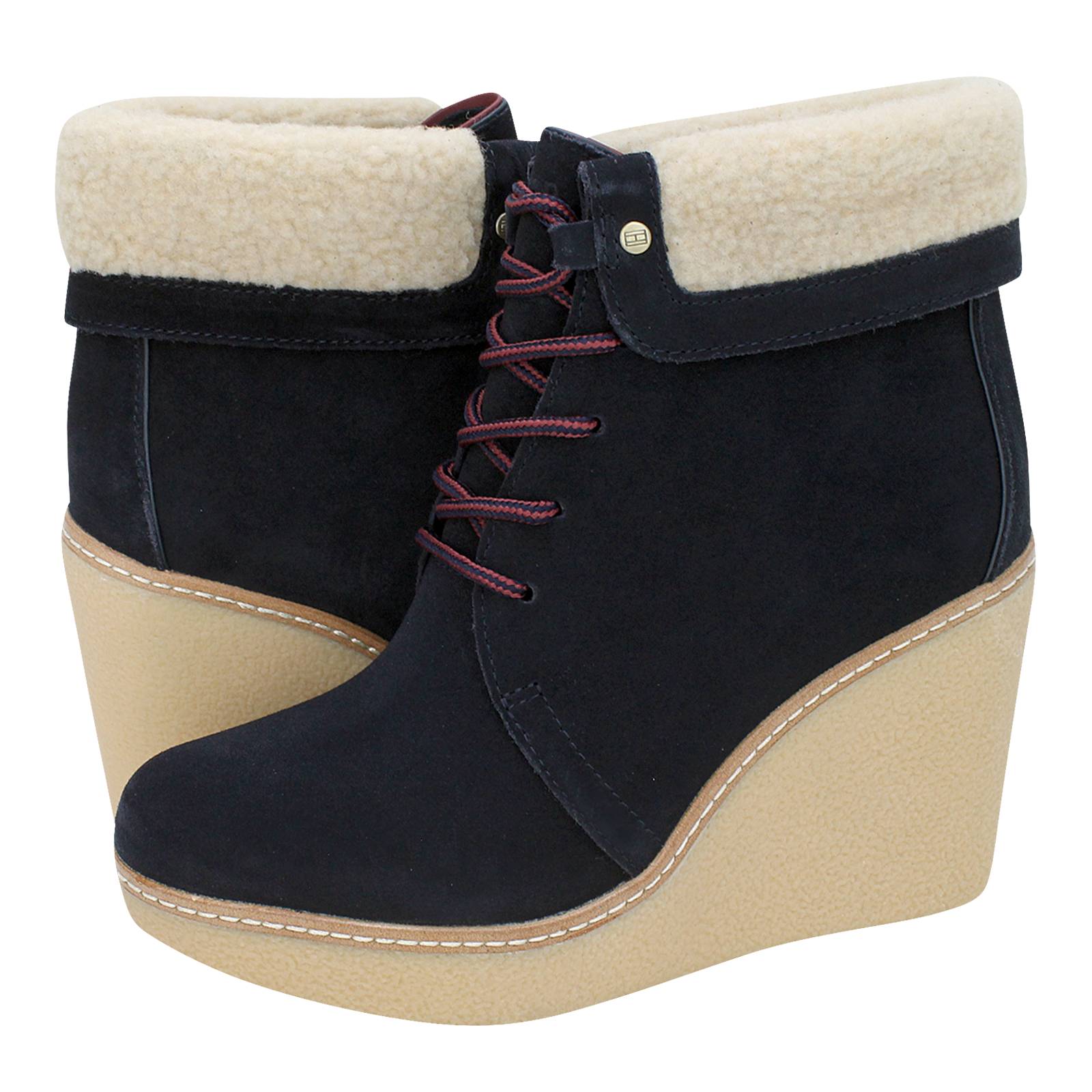 1B - Tommy Hilfiger Women's low made of suede and fabric - Gianna Kazakou