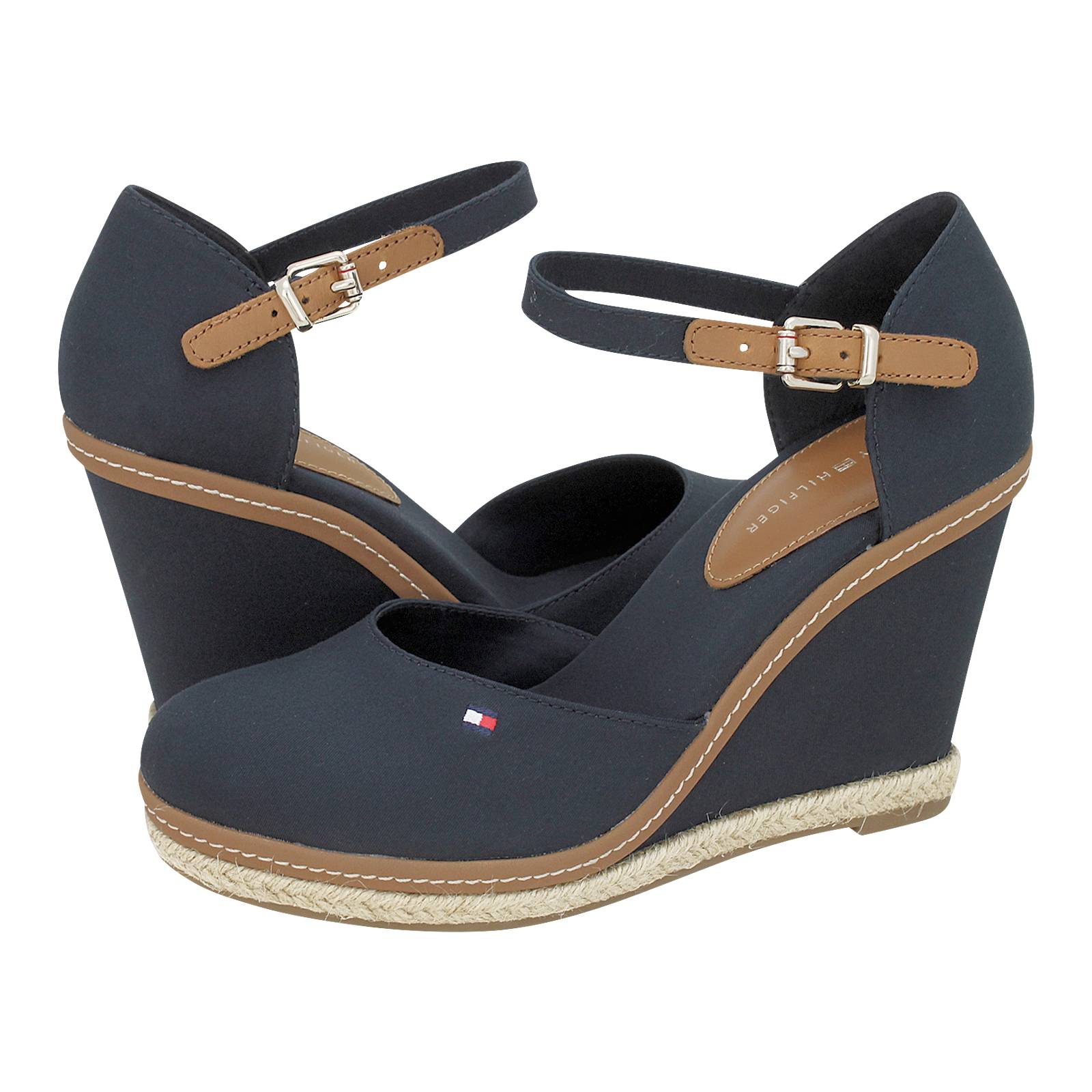 tommy hilfiger closed toe wedges