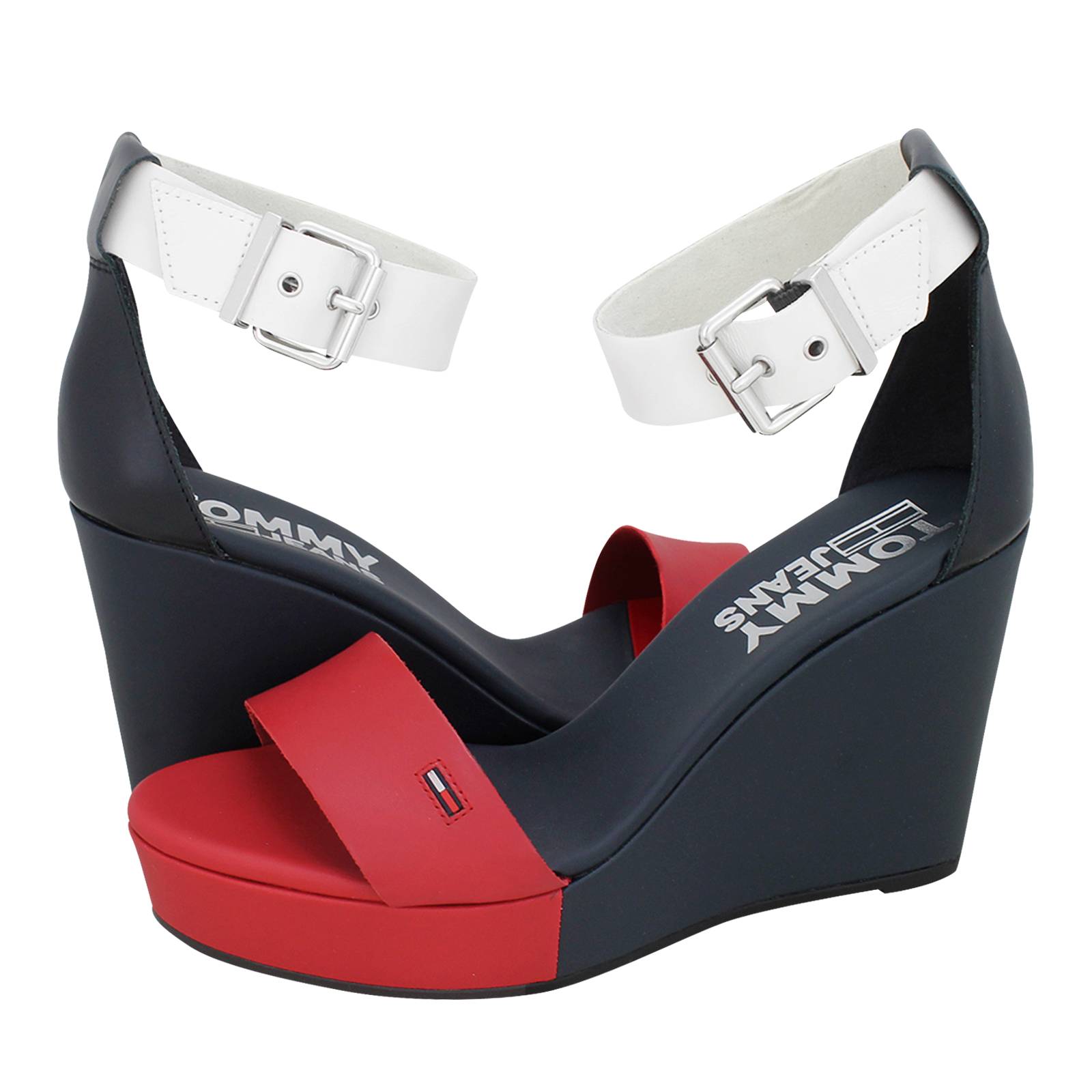 tommy hilfiger red wedge sandals