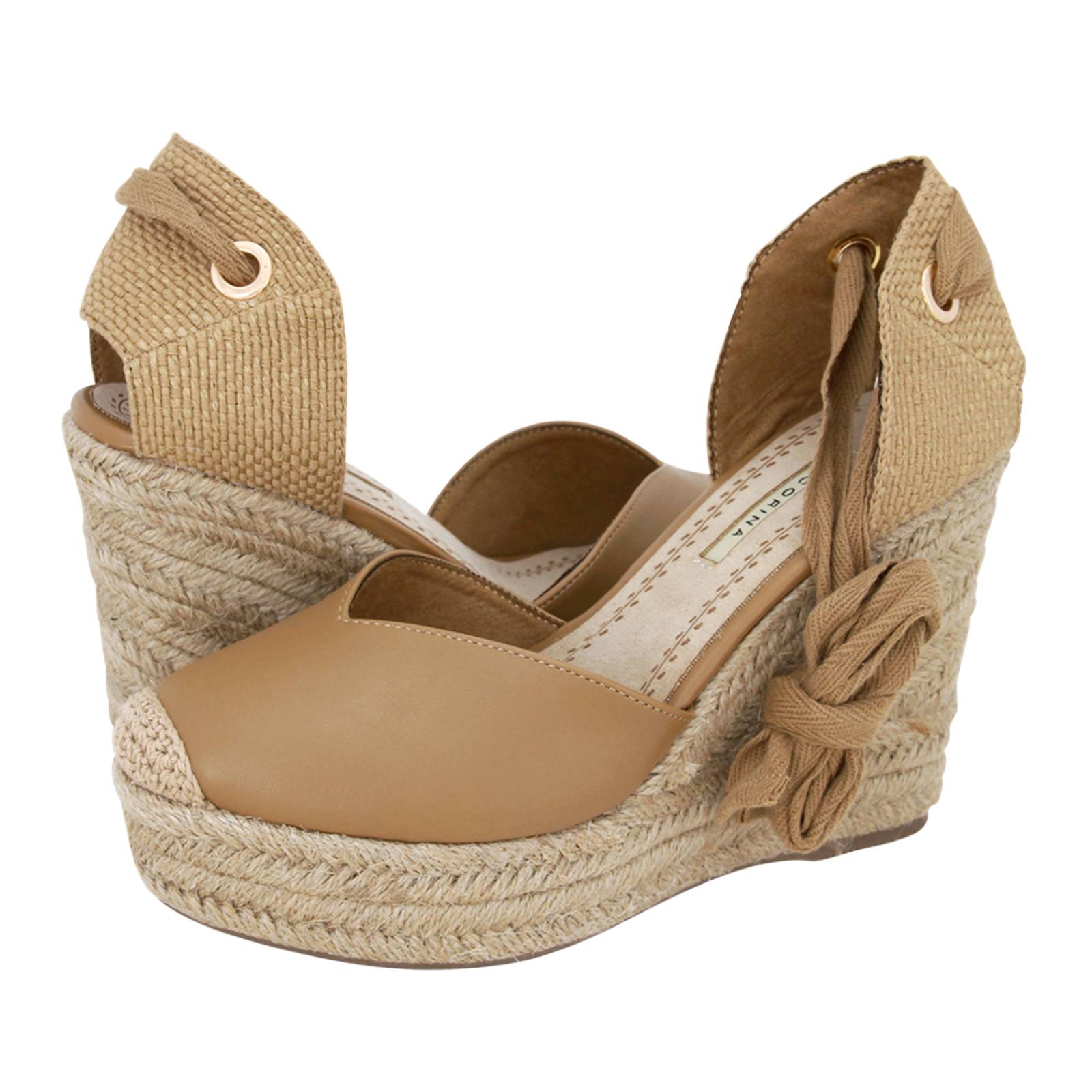 Essuiles - Corina Women's espadrilles made of synthetic leather and fabric  - Gianna Kazakou Online