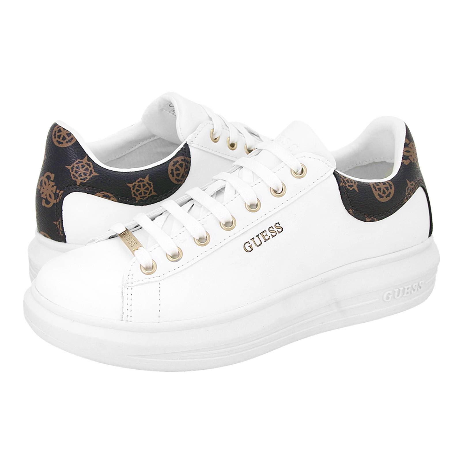 Buy GUESS White Womens Casual Wear Lace Up Sneakers | Shoppers Stop
